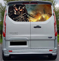 FORDT002 Predator Tailgate wrap for Ford Transit Custom Rear Panel Wrap Air Release Vinyl