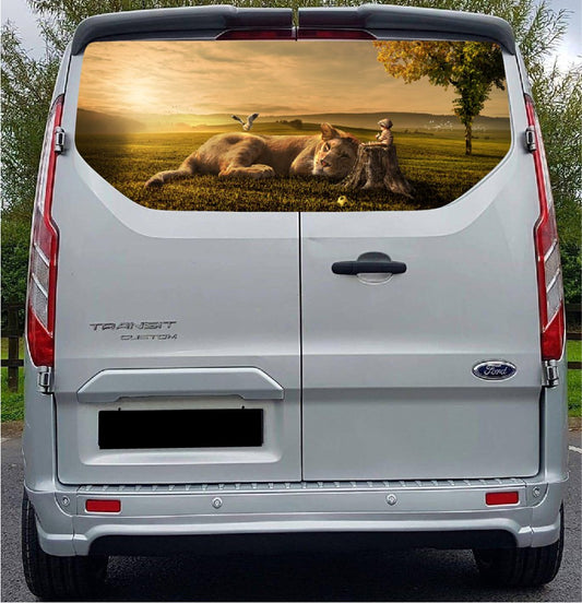 FORDT007 Lion Tailgate wrap for Ford Transit Custom