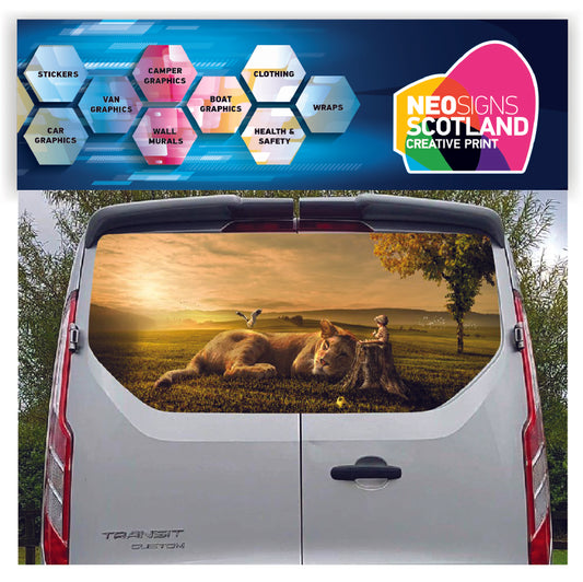 FORDT007 Lion Tailgate wrap for Ford Transit Custom