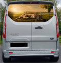 FORDT007 Sleeping Lion Tailgate wrap for Ford Transit Custom Rear Panel Wrap Air Release Vinyl