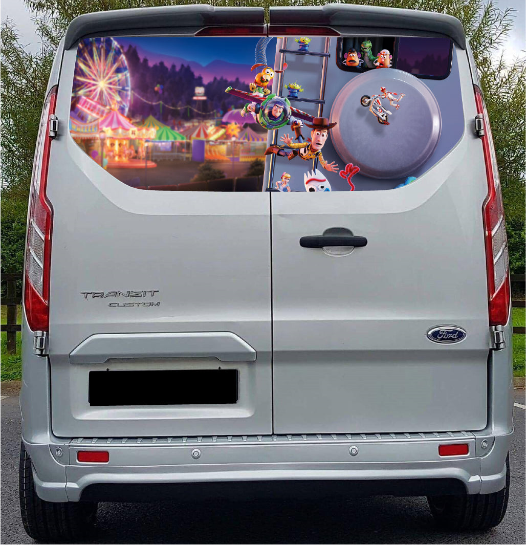 FORDT011 Toy Story Tailgate wrap for Ford Transit Custom