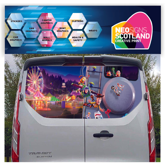 FORDT011 Toy Story Tailgate wrap for Ford Transit Custom