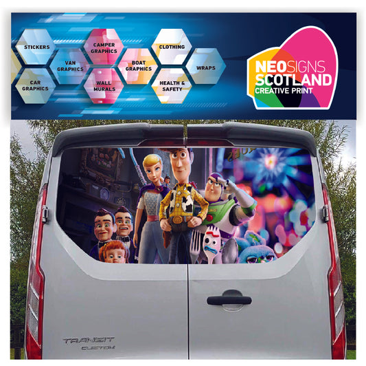 FORDT012 Toy Story Tailgate wrap for Ford Transit Custom
