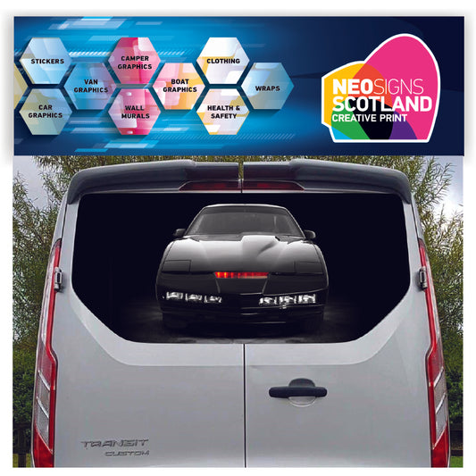 FORDT013 Knight Rider Tailgate wrap for Ford Transit Custom