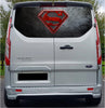 FORDT014 Superman Tailgate wrap for Ford Transit Custom