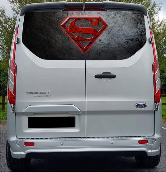 FORDT014 Superman Tailgate wrap for Ford Transit Custom