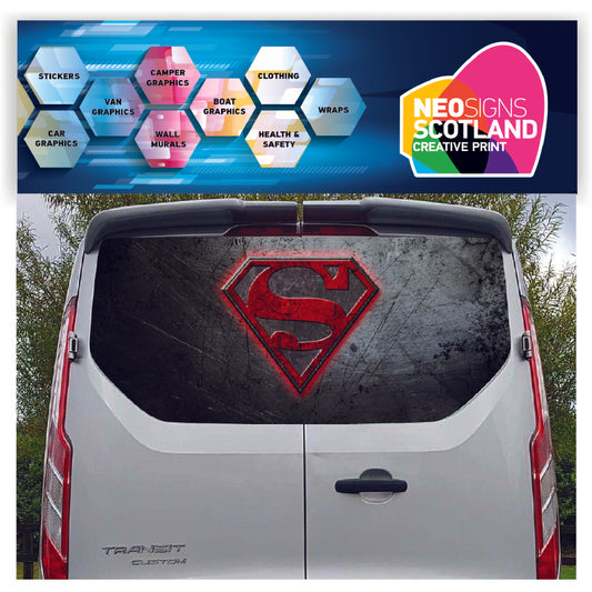 FORDT014 Superman Tailgate wrap for Ford Transit Custom