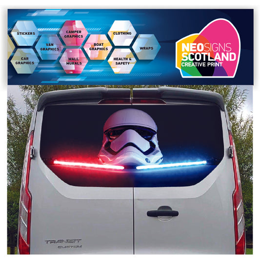 FORDT016 Stormtrooper Tailgate wrap for Ford Transit Custom