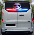 FORDT016 Stormtrooper Head Tailgate wrap for Ford Transit Custom Rear Panel Wrap Air Release Vinyl