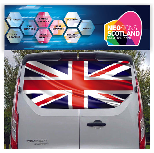 FORDT017 United Kingdom Flag Tailgate wrap for Ford Transit Custom