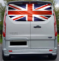 FORDT017 United Kingdom Flag Tailgate wrap for Ford Transit Custom Rear Panel Wrap Air Release Vinyl