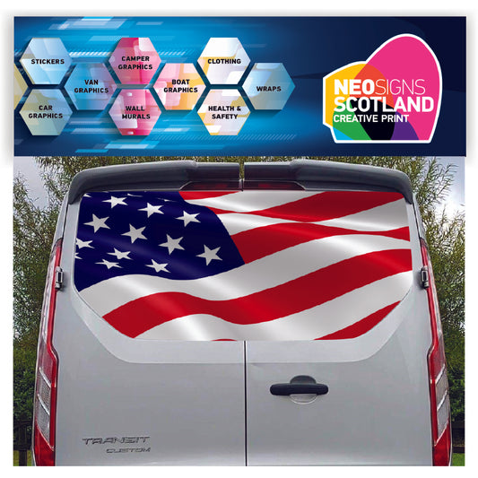 FORDT018 USA Tailgate wrap for Ford Transit Custom