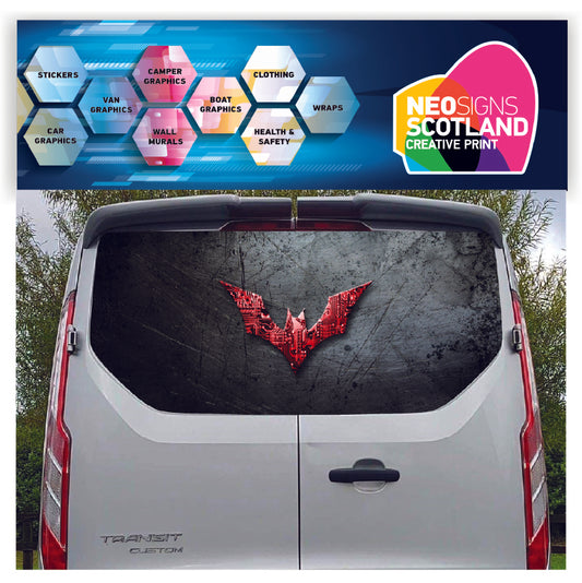 FORDT021 Batman Logo Tailgate wrap for Ford Transit Custom