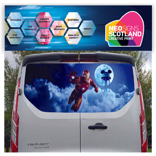 FORDT022 Ironman Tailgate wrap for Ford Transit Custom
