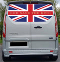 FORDT027 United Kingdom Flag  Tailgate wrap for Ford Transit Custom Rear Panel Wrap Air Release Vinyl