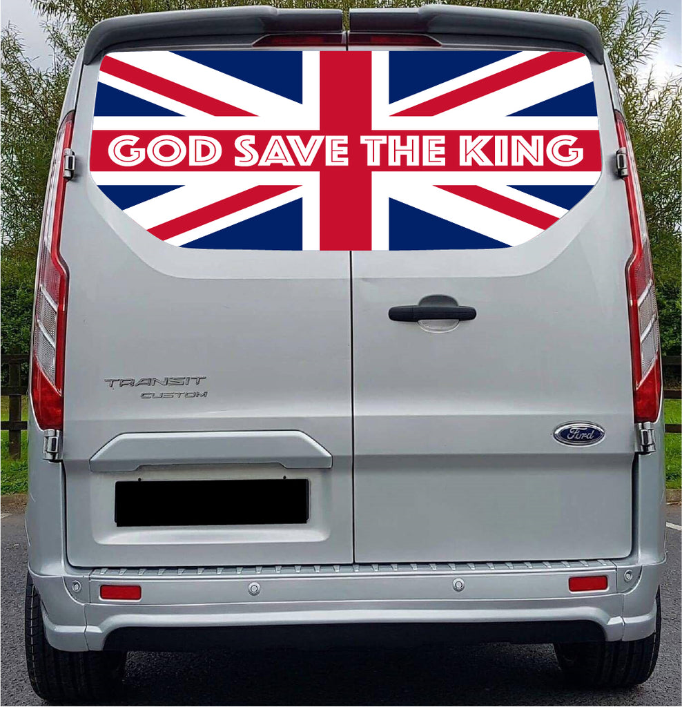 FORDT028 UK Flag Tailgate wrap for Ford Transit Custom