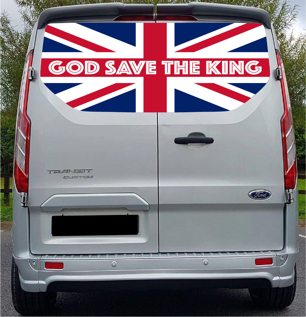 FORDT028 United Kingdom Tailgate wrap for Ford Transit Custom Rear Panel Wrap Air Release Vinyl