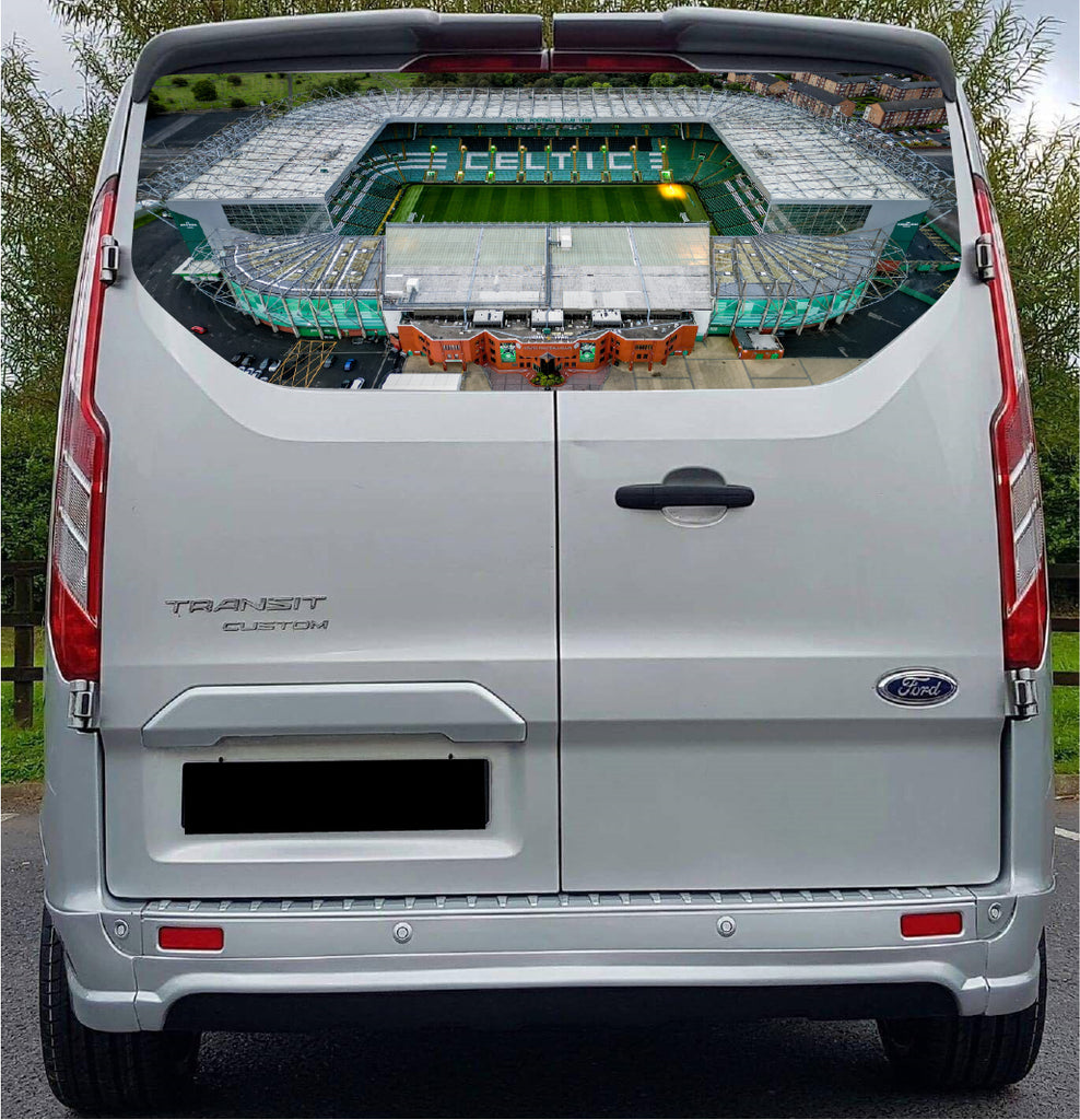 FORDT031 Celtic Football Stadium Tailgate wrap for Ford Transit Custom