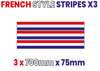 FR01 3 x 700mm x 75mm French Bonnet stripe for Porsche