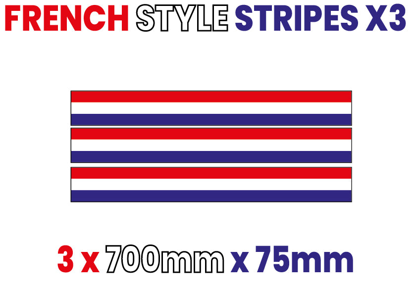 German, French, Italian Racing Pin Stripes and Bonnet Stripes