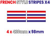 FR02 4 x 420mm x 98mm French Bonnet stripe for Porsche