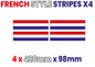 FR02 4 x 420mm x 98mm French Bonnet stripe for Porsche