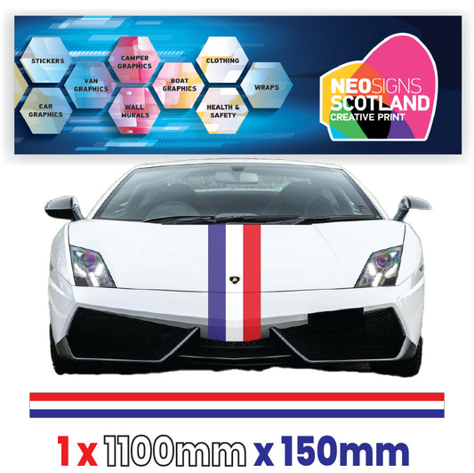 FR1.1/150x1 French Bonnet Stripe 1100mm x 150mm for Porsche