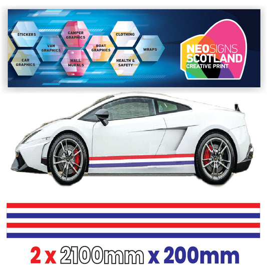 FR2.1/200x2 French Side Stripe 2100mm x 200mm for Porsche