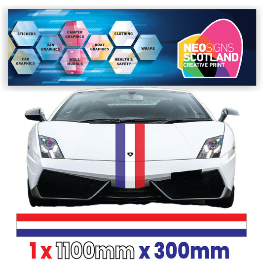 FR1.1/300x1 French Bonnet Stripe 1100mm x 300mm for Porsche