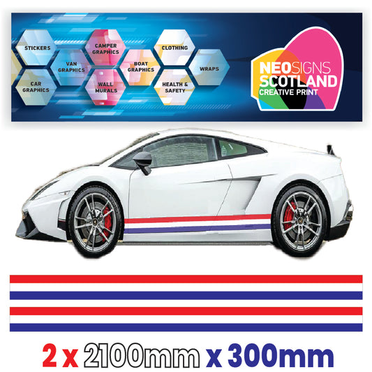 FR2.1/300x2 French Side Stripe 2100mm x 300mm for Porsche