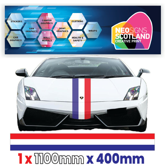 FR1.1/400x1 French Bonnet Stripe 1100mm x 400mm for Porsche