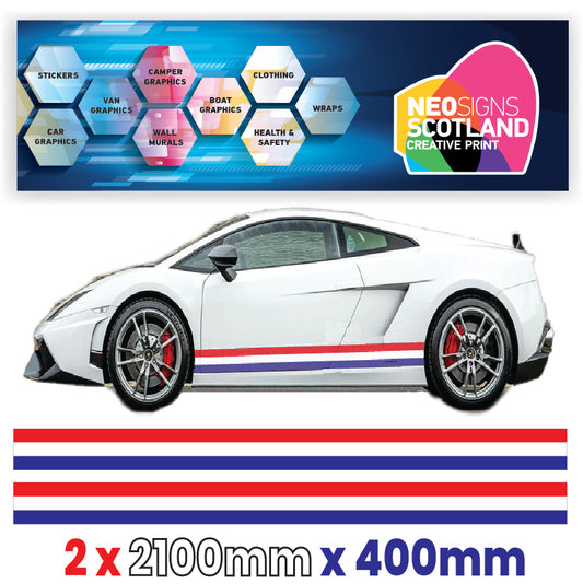 FR2.1/400x2 French Side Stripe 2100mm x 400mm for Porsche