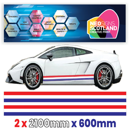 FR2.1/600x2 French Side Stripe 2100mm x 600mm for Porsche