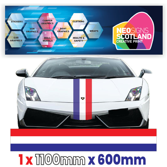 FR1.1/600x1 French Bonnet Stripe 1100mm x 600mm for Porsche
