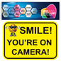 FS46A5 Smile You're on Camera Stickers 210mm X 148mm