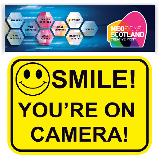 FS48A4 Smile You're on Camera Stickers 297mm x 210mm