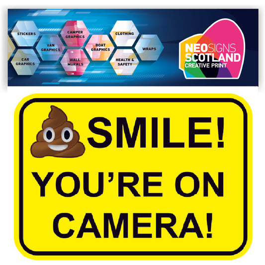 FS50A4 Smile You're on Camera Stickers 297mm x 210mm