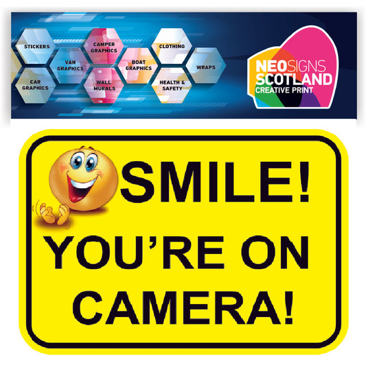 FS51A4 Smile You're on Camera Stickers 297mm x 210mm
