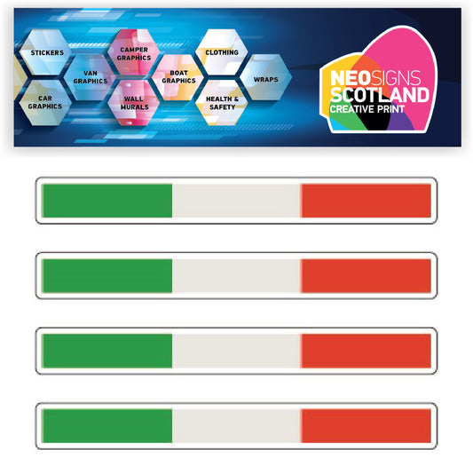 FSS01 Italy Long Flags Stickers 124mm x 14mm