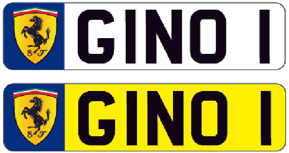 RIDE03 Kids Personalised Number Plates Front And Back with car logo