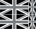 FLAG38 Silver and Black Union Jack Flags Stickers Various Sizes