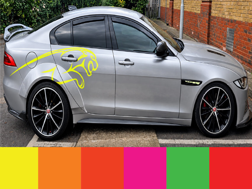 Leaping Jaguars graphics decals stickers Fluorescent Vinyl Only