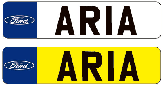 RIDE03 Kids Personalised Number Plates Front And Back with car logo