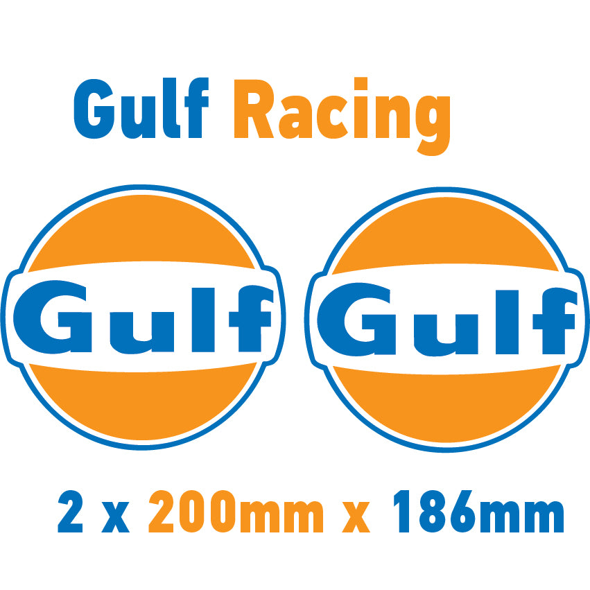 Gulf Racing stickers x2 laminated for Porsche