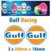 Gulf Racing stickers x2 laminated for Porsche