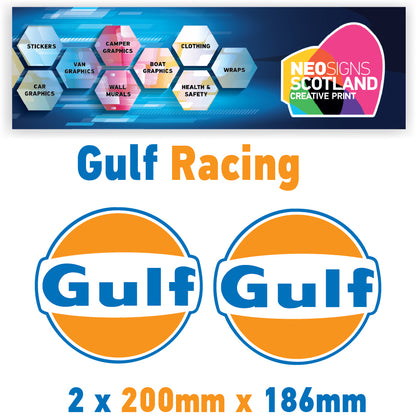 Gulf Racing stickers x2 laminated for Porsche