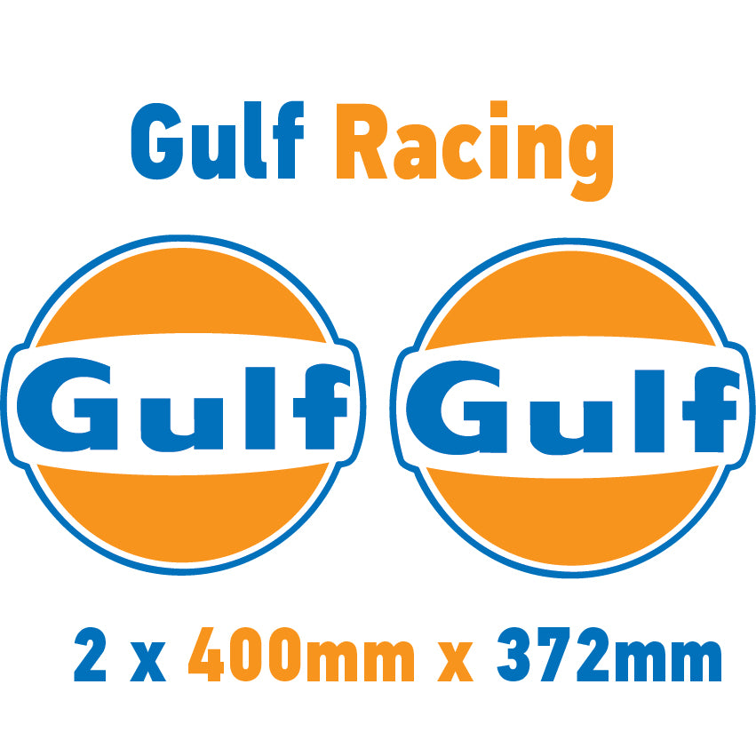 Gulf Racing stickers x2 laminated for Porsche