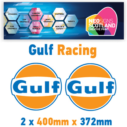 Gulf Racing stickers x2 laminated for Porsche