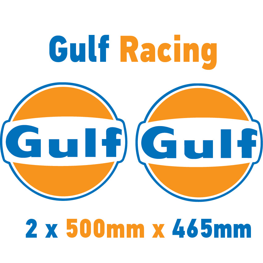 Gulf Racing stickers x2 laminated for Porsche