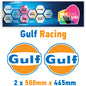 Gulf Racing stickers x2 laminated for Porsche